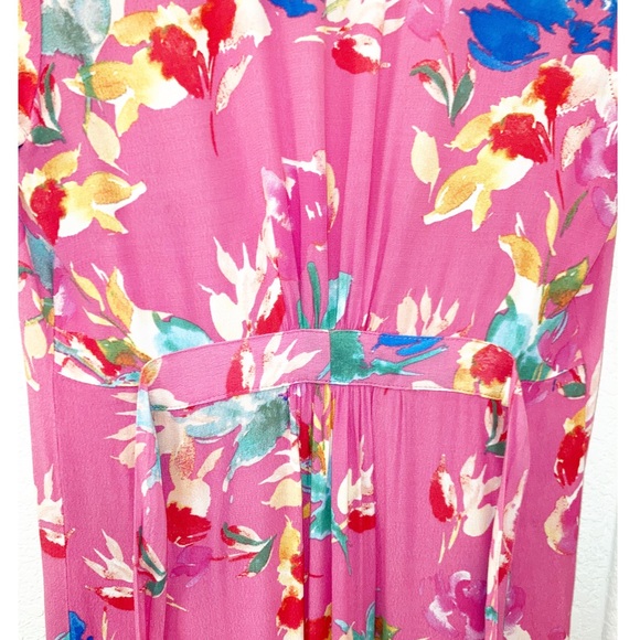 VICI Pink Bardot Floral Maxi Wrap Dress SZ: Small - Picture 10 of 15